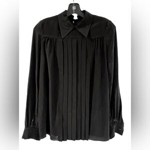 miu miu blouse pleated front collar, button down back, Sz 38, New